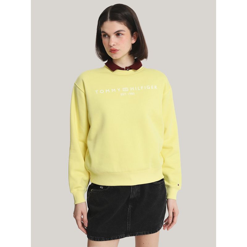 TOMMY HILFIGER - Polerón Modern Con Logo Amarillo Tommy Hilfiger