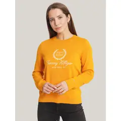 TOMMY HILFIGER - Sweater Laurel Script Logo Naranjo