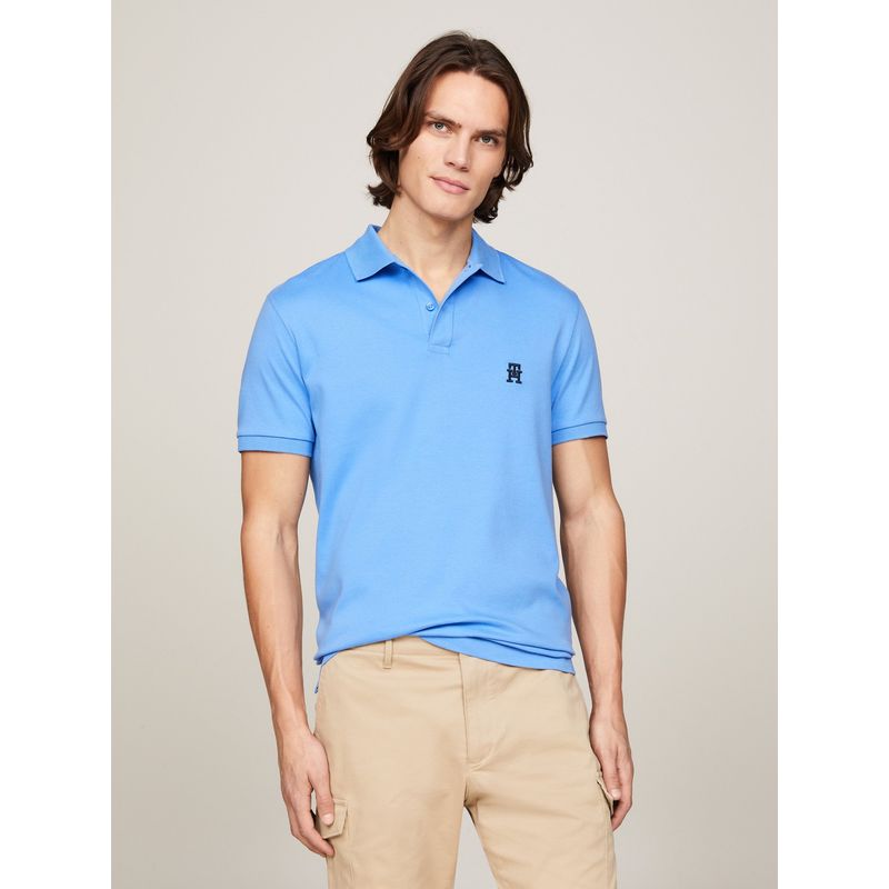 TOMMY HILFIGER - Polo Interlock Monogram Celeste Tommy Hilfiger