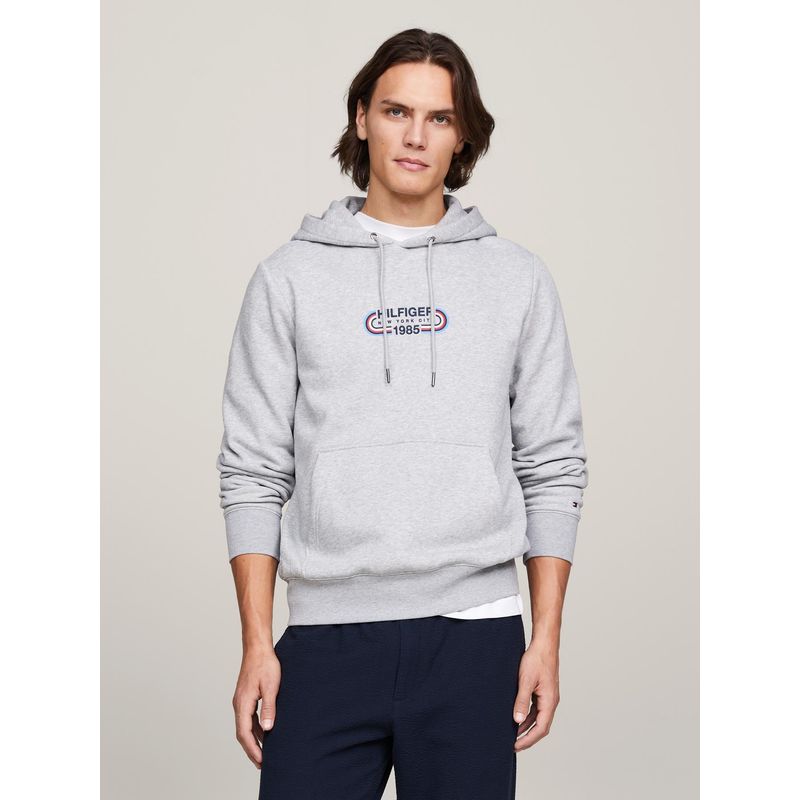 TOMMY HILFIGER - Polerón Hoodie Logo Sport Gráfico Gris Tommy Hilfiger