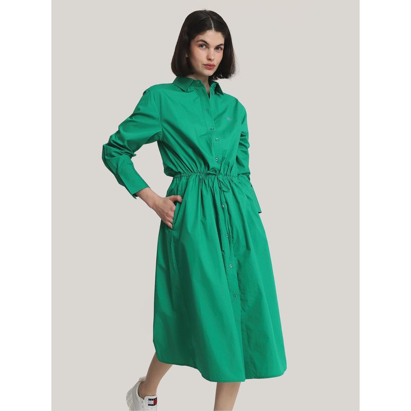 TOMMY HILFIGER - Vestido Camisero Monogram Verde Tommy Hilfiger