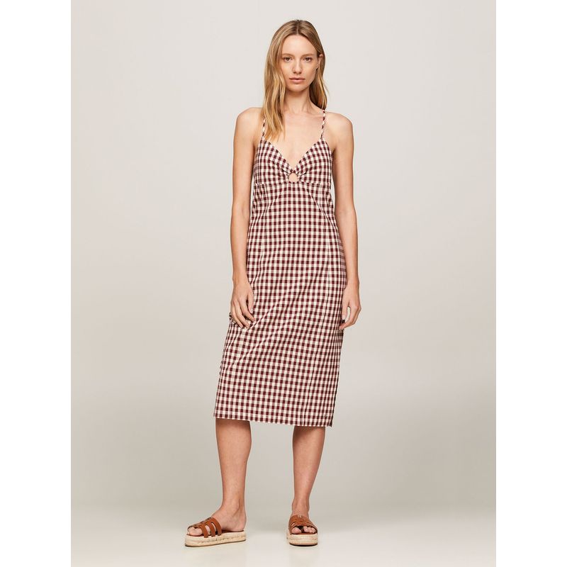 TOMMY HILFIGER - Vestido De Cuadros Vichy Multicolor Tommy Hilfiger