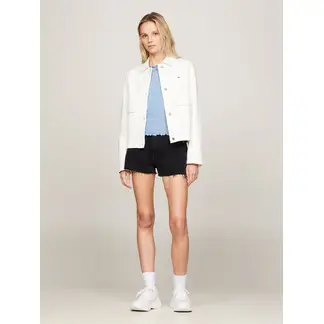 TOMMY HILFIGER - Short Denim Con Bajos Sin Rematar Negro Tommy Jeans