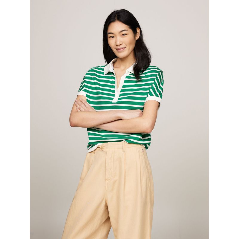 TOMMY HILFIGER - Polo Con Diseño A Rayas Verde Tommy Hilfiger
