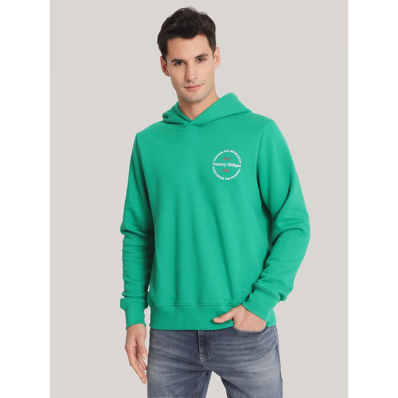 TOMMY HILFIGER - Polerón Hoodie Con Logo Chest Verde Tommy Hilfiger.