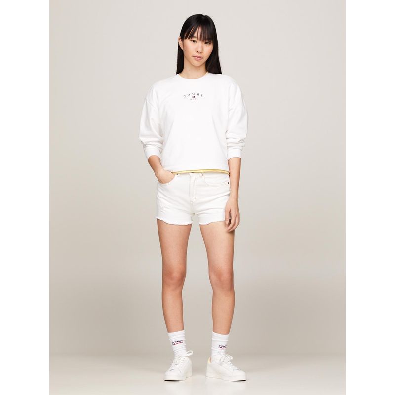 TOMMY HILFIGER - Short Denim Desgastados Blanco Tommy Jeans