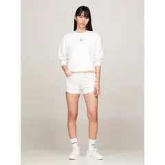 TOMMY HILFIGER - Short Denim Desgastados Blanco Tommy Jeans