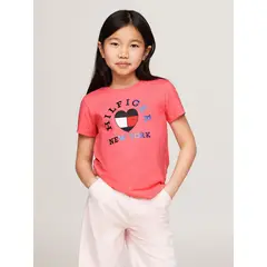 TOMMY HILFIGER - Polera Con Logo De Corazon Vinyl Rosado