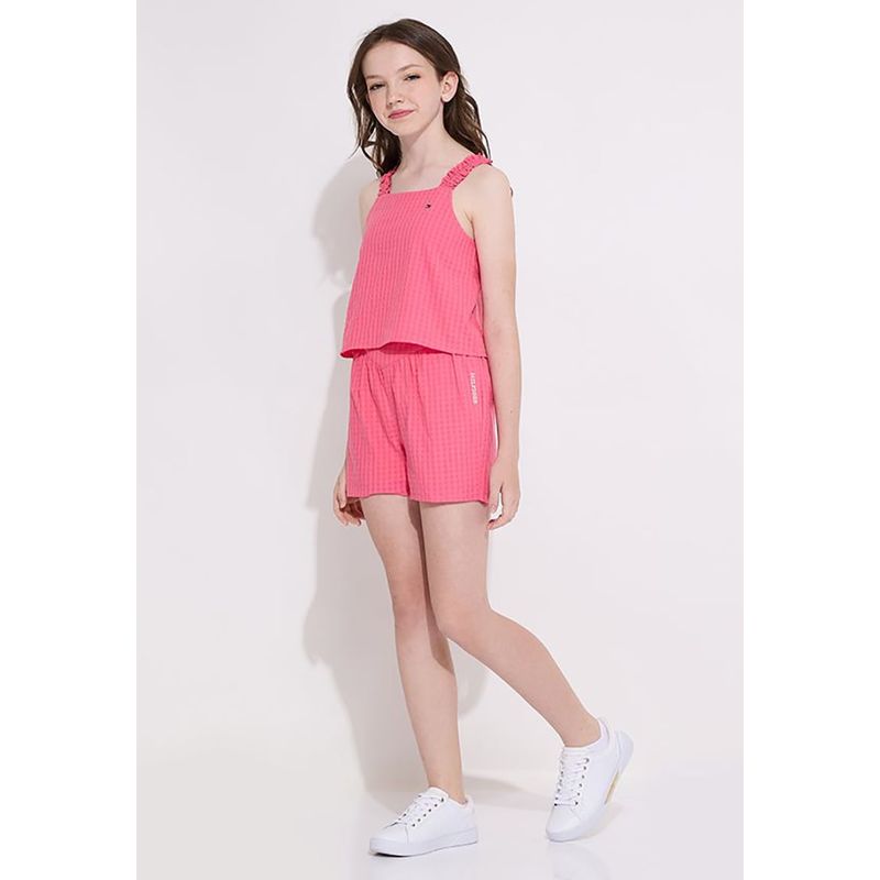TOMMY HILFIGER - Short A Rayas De Corte Amplio Rosado Tommy Hilfiger
