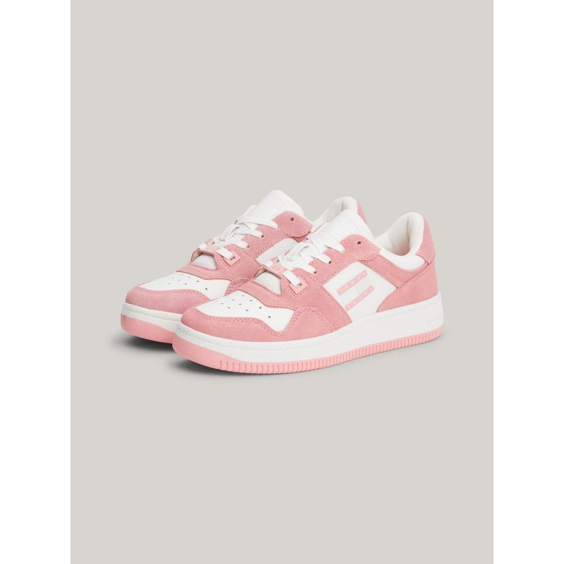 TOMMY HILFIGER - Zapatilla Retro Paneles A Contraste Rosado Tommy Hilfiger