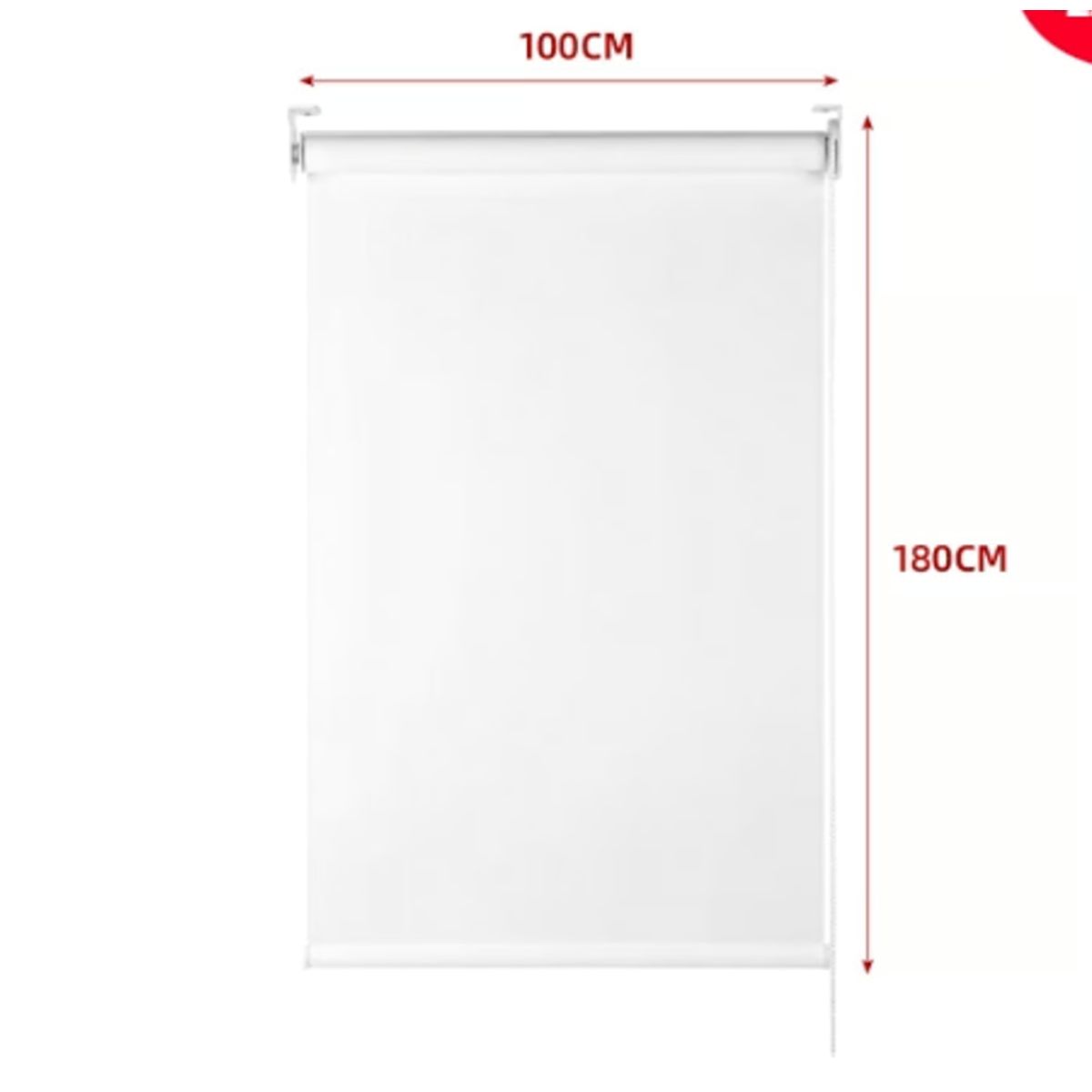 GENERICO - Cortina Roller Black-Out Blanco 100X180CM