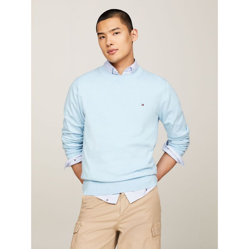 TOMMY HILFIGER - Sweater De Punto Mouliné C-Neck Azul Tommy Hilfiger
