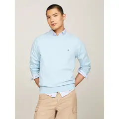 TOMMY HILFIGER - Sweater De Punto Mouliné C-Neck Azul