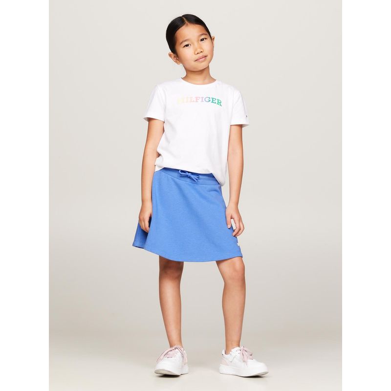 TOMMY HILFIGER - Falda Ajustable Con Logo Monotype Celeste Tommy Hilfiger