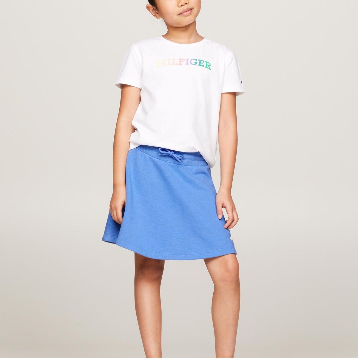 TOMMY HILFIGER - Falda Ajustable Con Logo Monotype Celeste Tommy Hilfiger