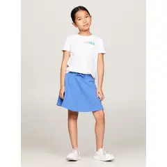 TOMMY HILFIGER - Falda Ajustable Con Logo Monotype Celeste