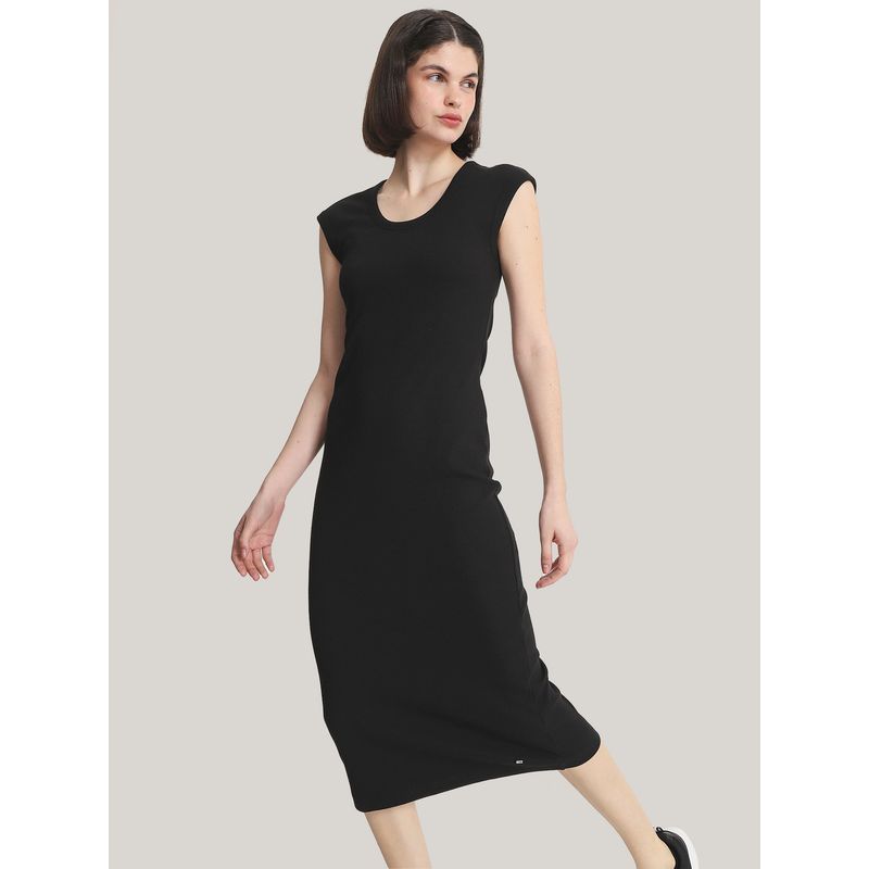 TOMMY HILFIGER - Vestido Solid Slim Fit Negro Tommy Hilfiger