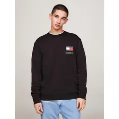 TOMMY HILFIGER - Polerón Essential Con Logo Negro Tommy Jeans