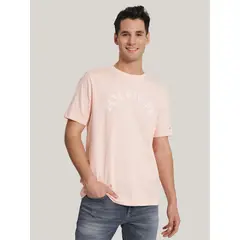 TOMMY HILFIGER - Polera Logo Arqueado Regular Fit Rosado