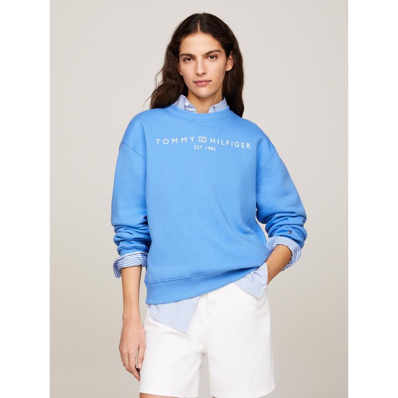 TOMMY HILFIGER - Polerón Modern Con Logo Celeste Tommy Hilfiger