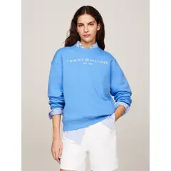 TOMMY HILFIGER - Polerón Modern Con Logo Celeste