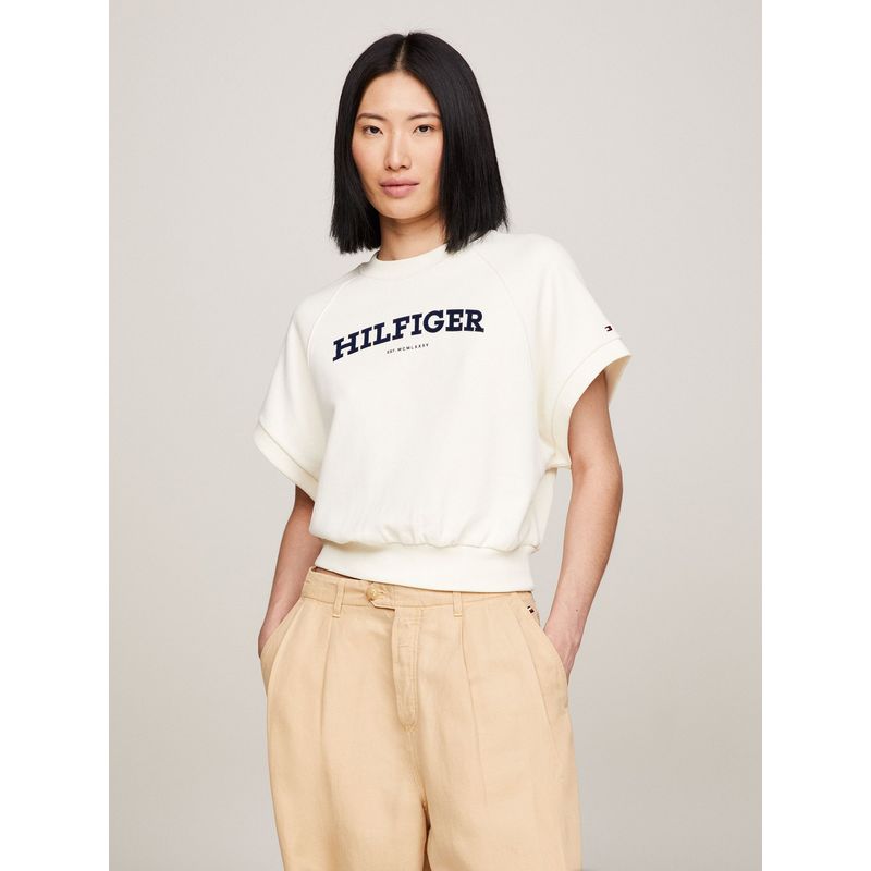 TOMMY HILFIGER - Polerón Logo Monotype Beige Tommy Hilfiger
