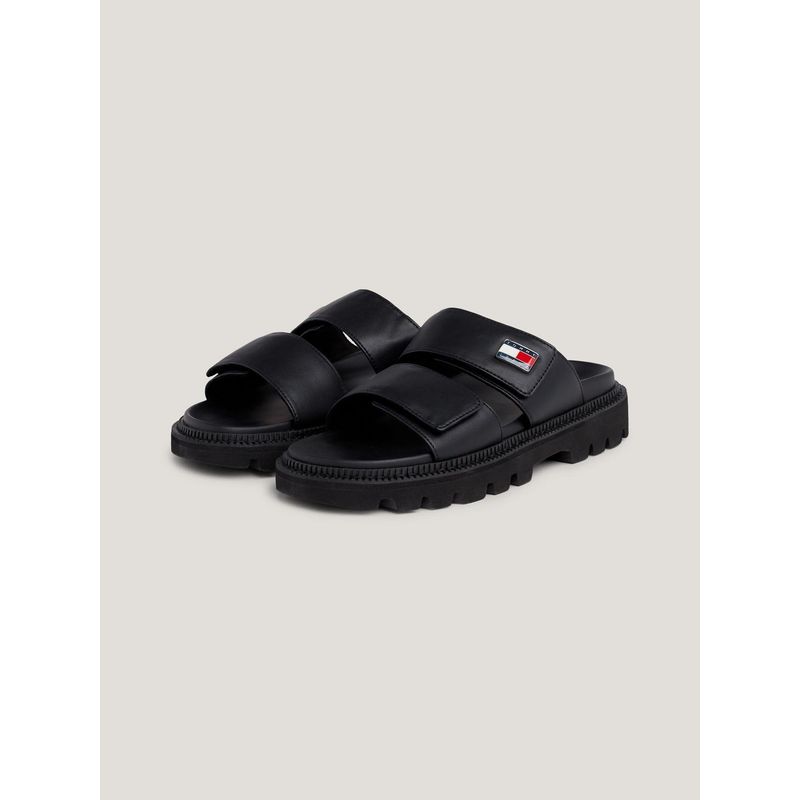 TOMMY HILFIGER - Sandalia Con Suela Dentada Negro Tommy Hilfiger