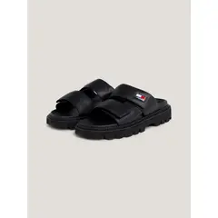 TOMMY HILFIGER - Sandalia Con Suela Dentada Negro