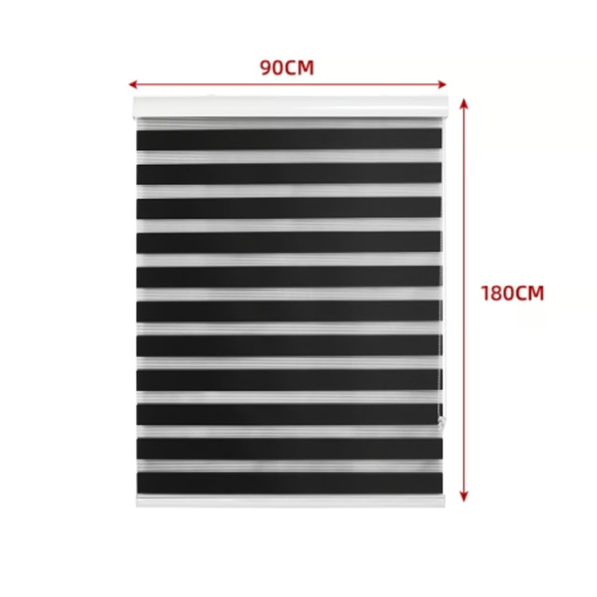 GENERICO - Cortina Roller Duo Black-Out Negro 90X180CM