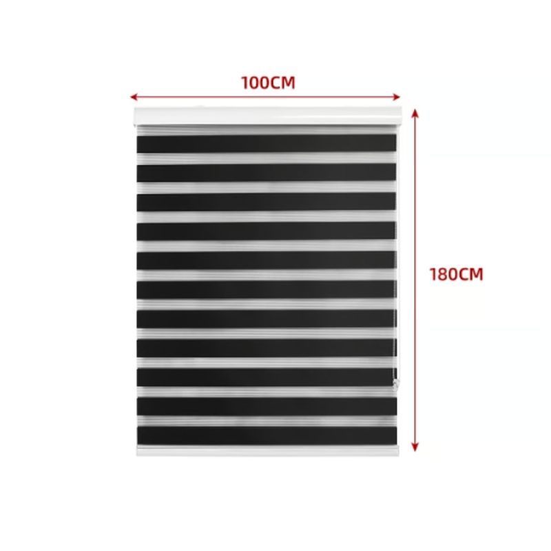 GENERICO - Cortina Roller Duo Black-Out Negro 100X180CM