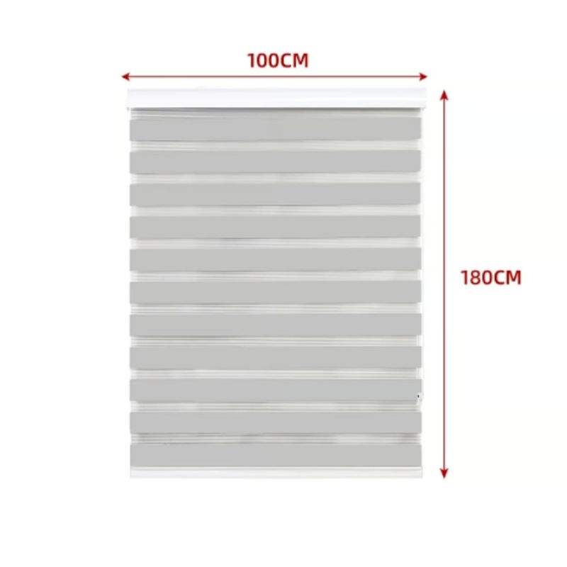GENERICO - Cortina Roller Duo Black-Out Color Gris Claro 100X180CM