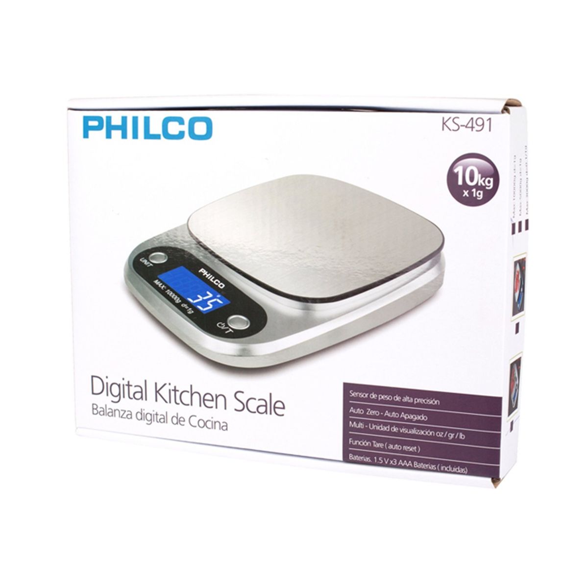 PHILCO - Balanza Pesa Digital 1 Gr a 10 Kg Cocina Philco