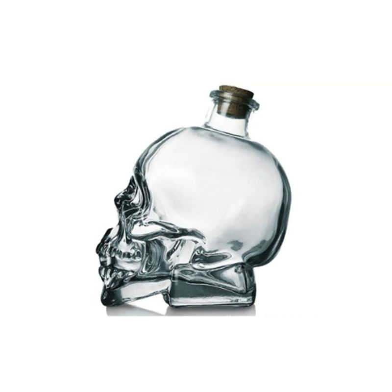 GENERICO - Frasco Vidrio Calavera Tapa Corcho 100ML