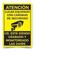 GENERICO - Señalética Atención Lugar Equipado Con Cámaras 30x20cm