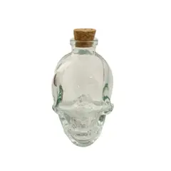 GENERICO - Frasco Vidrio Calavera Tapa Corcho 180ML