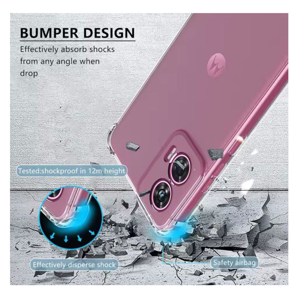GENERICO - Carcasa Transparente Reforzado Para Motorola Edge 50 Fusion