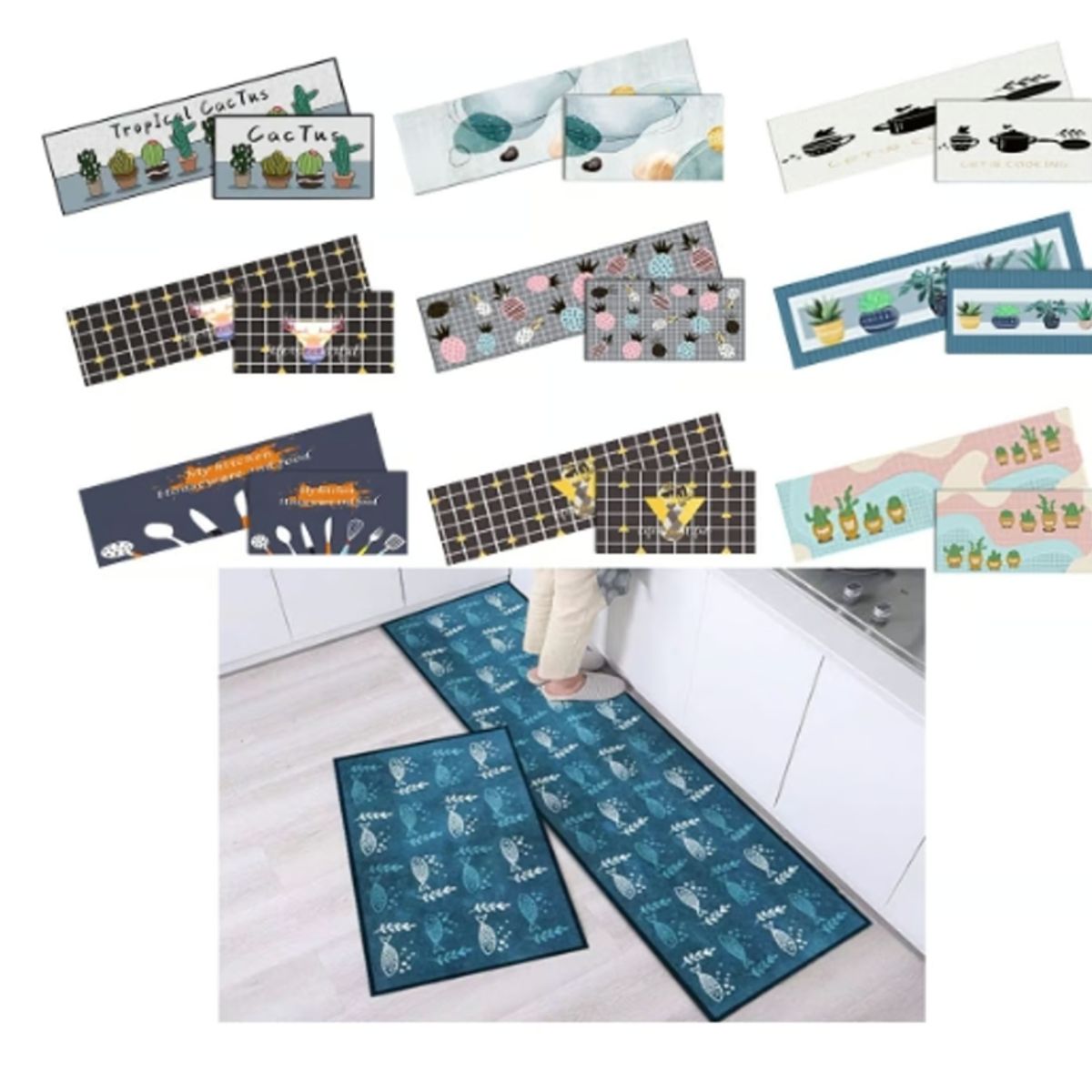 GENERICO - Limpiapies Diseño 2 Piezas 50X80CM / 50X150CM