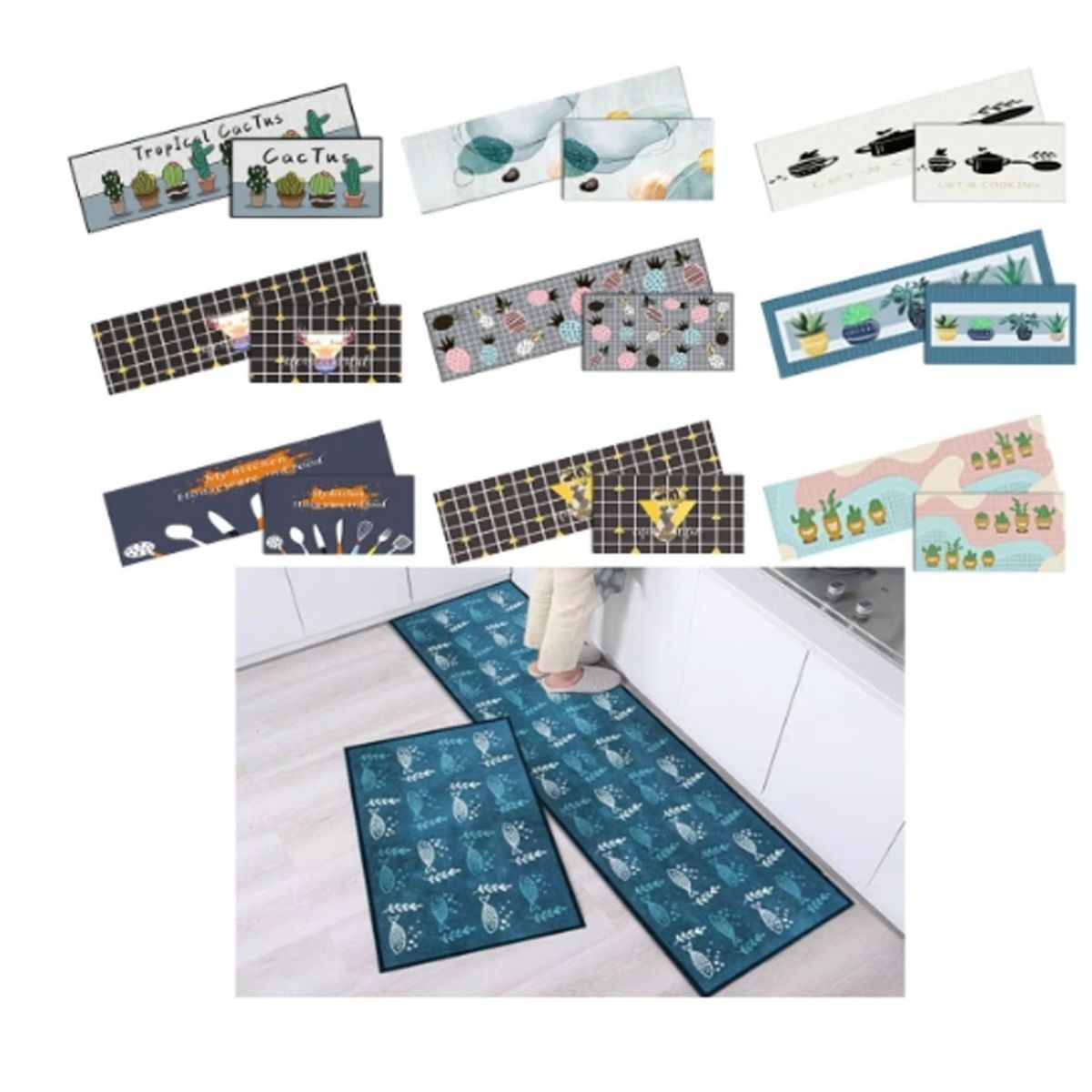 GENERICO - Limpiapies Diseño 2 Piezas 50X80CM / 50X150CM