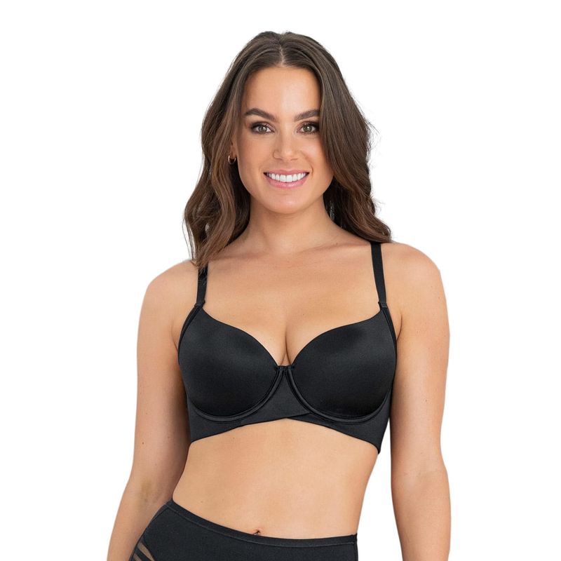 LEONISA - Sostén de buen cubrimiento en escote y espalda 091086 Negro