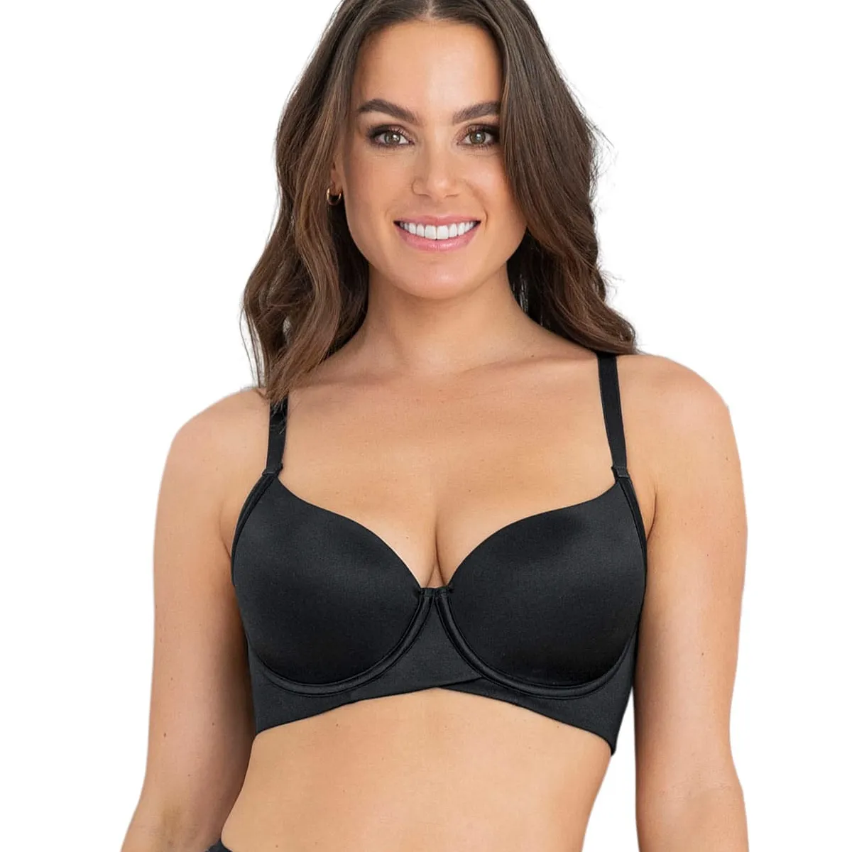 LEONISA - Sostén de buen cubrimiento en escote y espalda 091086 Negro