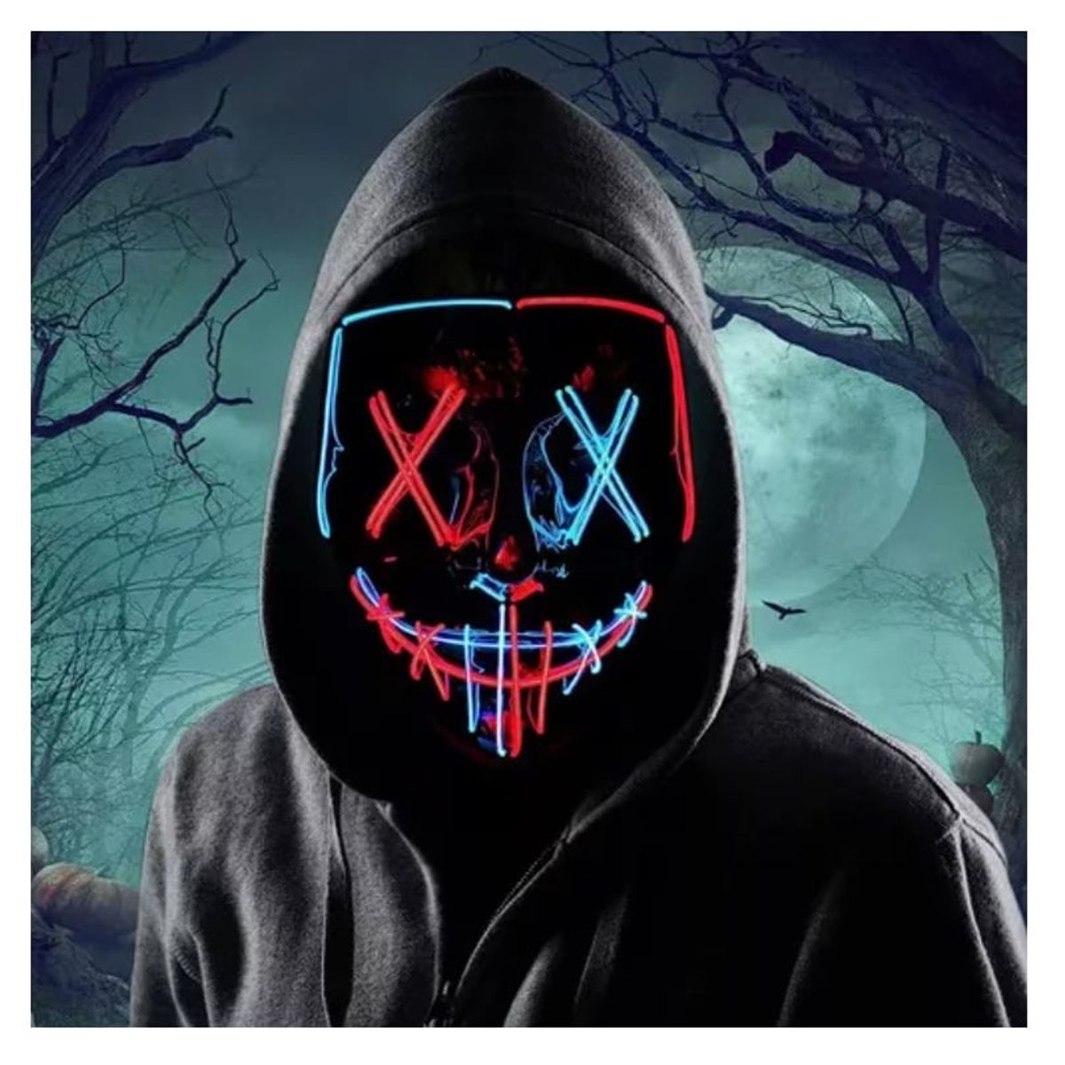 GENERICO - X2 Mascara Luz Led La Purga Halloween T