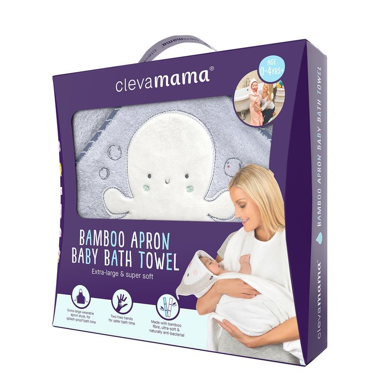 CLEVAMAMA - Toalla Delantal Bambú CELESTE ClevaMama