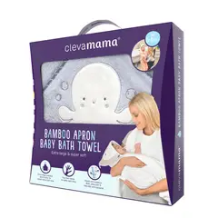 CLEVAMAMA - Toalla Delantal Bambú CELESTE
