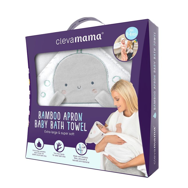 CLEVAMAMA - Toalla Delantal Bambú BLANCO ClevaMama