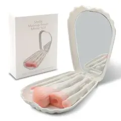 GENERICO - Set 5 Brochas De Maquillaje Con Estuche Viajero Y Espejo
