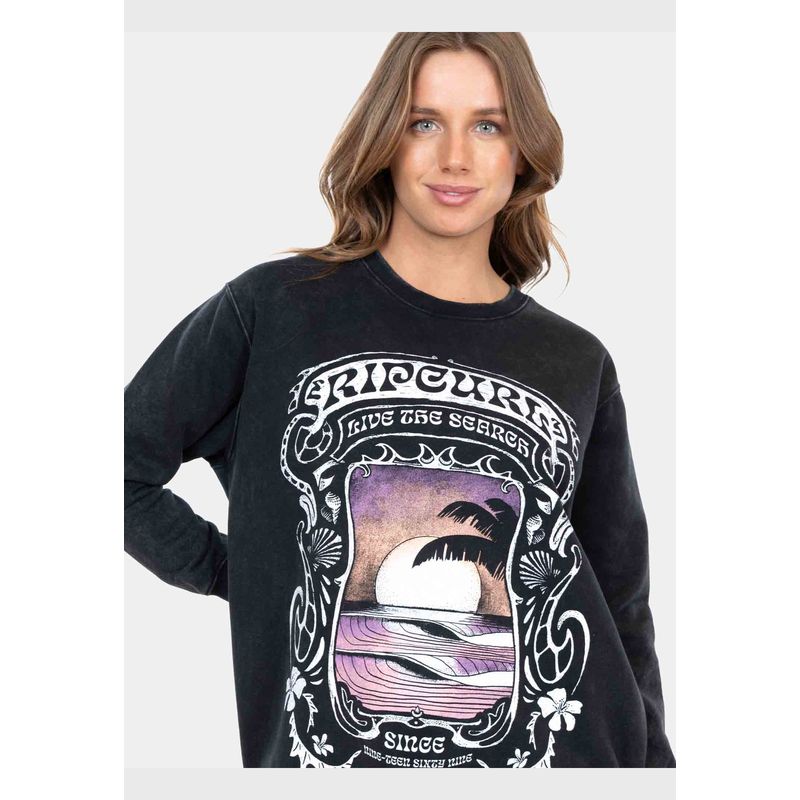 RIP CURL - Poleron CR Sunset Crew Negro Mujer Rip Curl