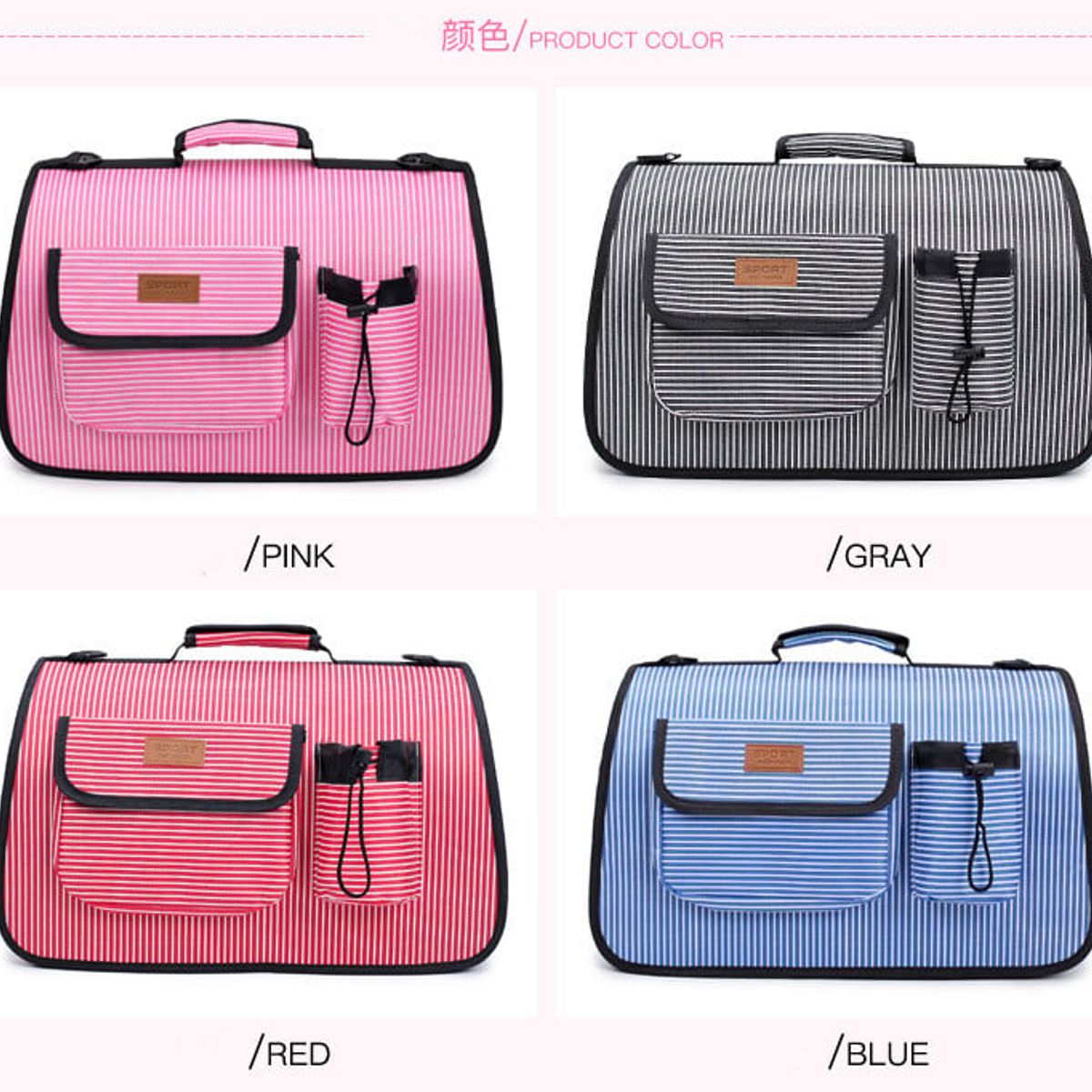 GENERICO - Bolso Transportador para Mascotas Impermeable Talla L Rosa