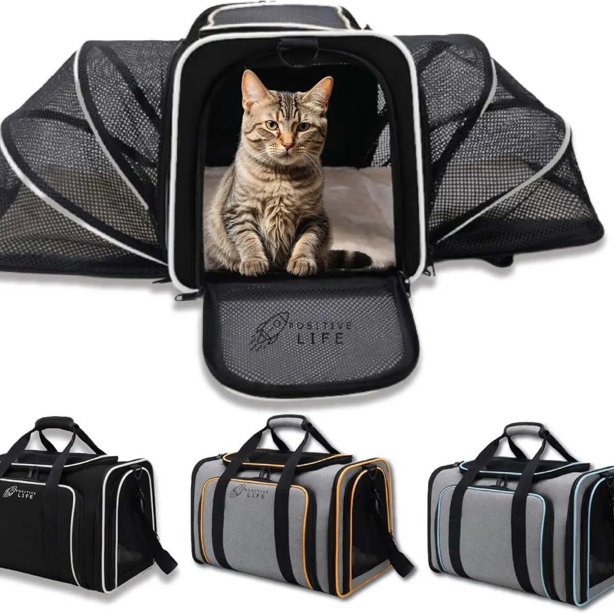 GENERICO - Mochila 3 en 1 para Mascota Transportador Grande Negro