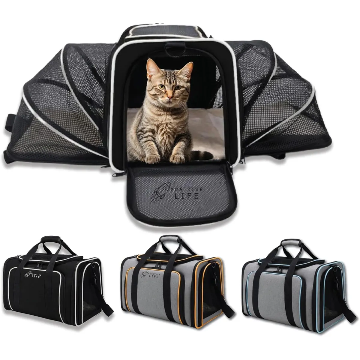 GENERICO - Mochila 3 en 1 para Mascota Transportador Grande Negro