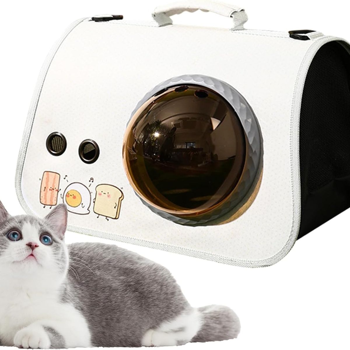 GENERICO - Bolso Transportador para Mascotas Gato Perro Talla M Blanco